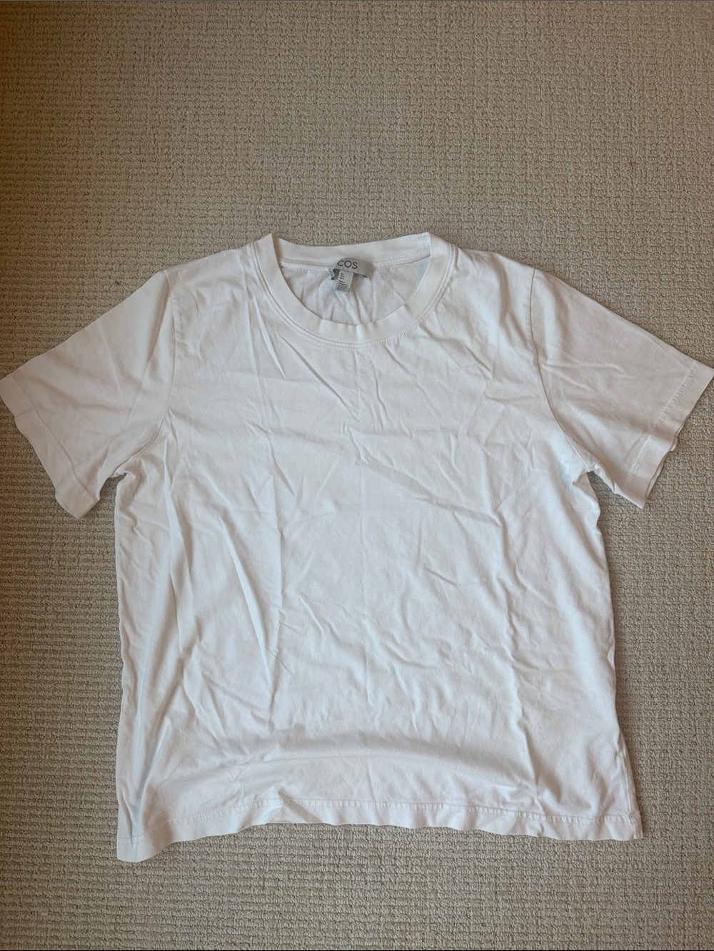 Basic white classic crewneck T shirt cos Large